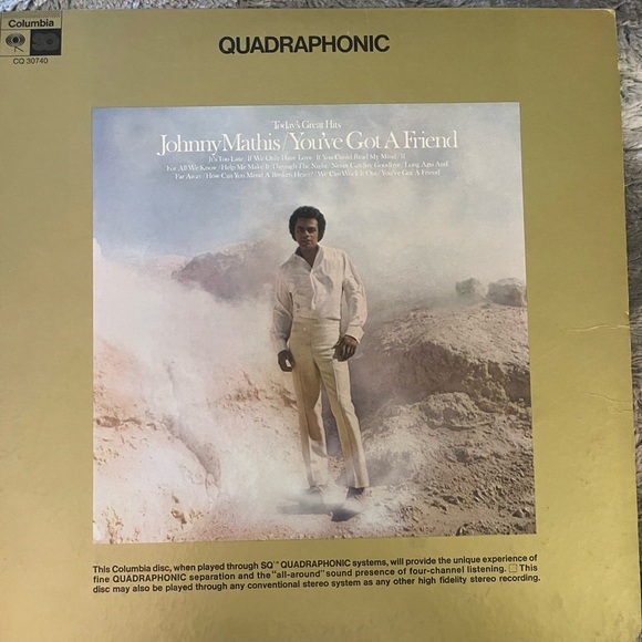 Mint- Johnny Mathis You’ve Got A Friend Columbia Quadraphonic Stereo LP - Picture 1 of 7